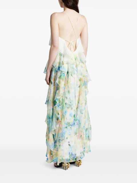 Aje ruffle-detailing midi dress - Blue