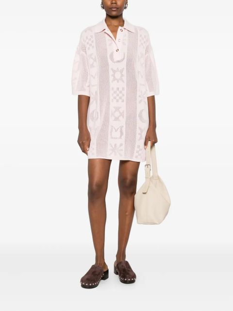 Nanushka polo-neck patterned shirt dress - Pink - zdjęcie produktu nr 2