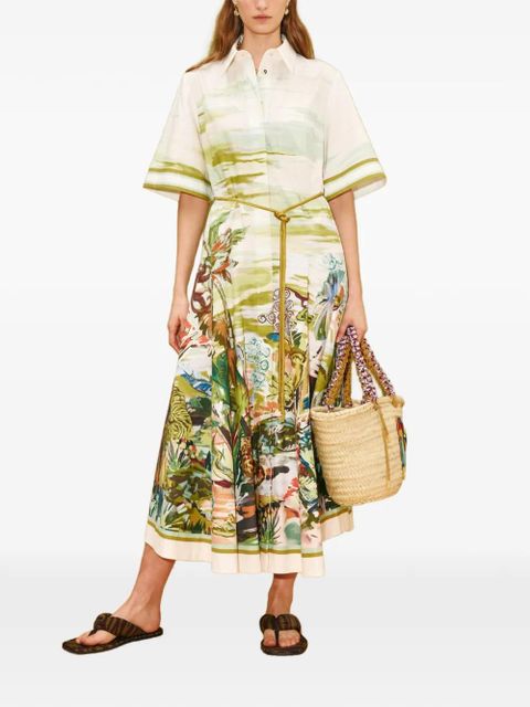 ALEMAIS Jungle Boogie midi shirt dress - Neutrals - zdjęcie produktu nr 1