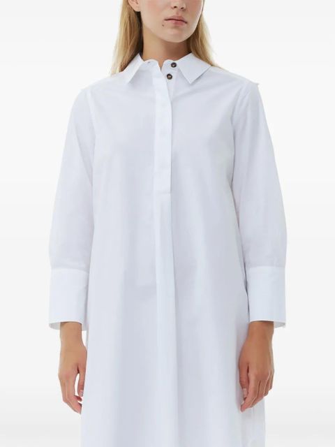 GANNI organic cotton poplin shirtdress - White