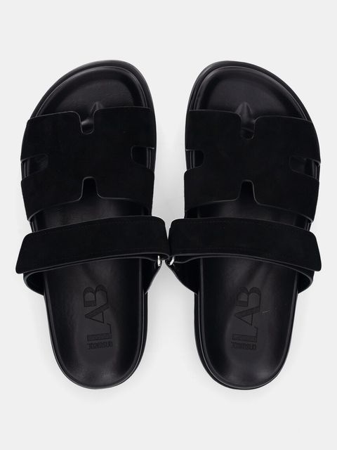 Answear.LAB klapki zamszowe damskie kolor czarny