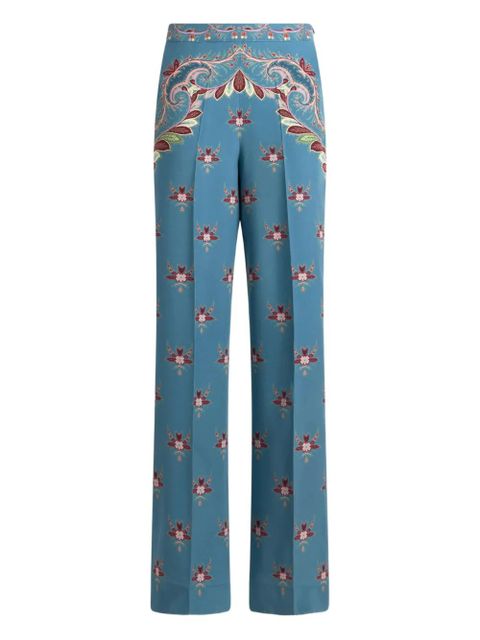ETRO floral-print trousers - Blue - zdjęcie produktu nr 1