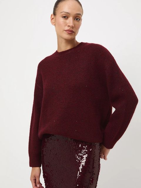Medicine sweter damski kolor bordowy ciepły - zdjęcie produktu nr 2