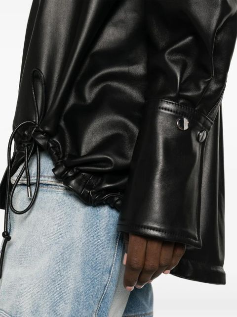 The Attico leather shirt jacket - Black - zdjęcie produktu nr 2