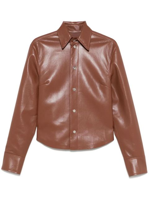 Nanushka faux-leather shirt jacket - Brown - zdjęcie produktu nr 1