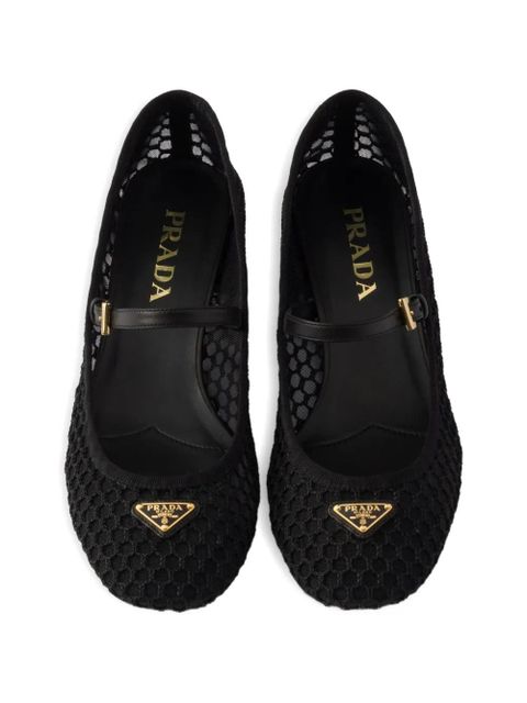 Prada 35mm mesh heeled pumps - White