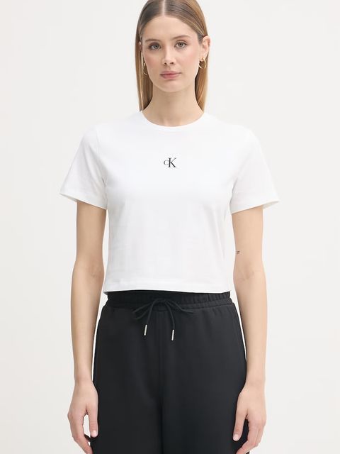 Calvin Klein Jeans t-shirt basic bawełniany z elastanem - zdjęcie produktu nr 2