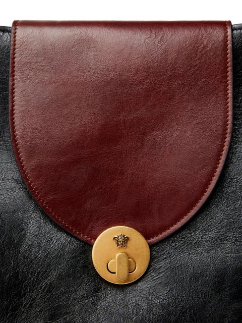 Versace Vivian large leather shoulder bag - Black