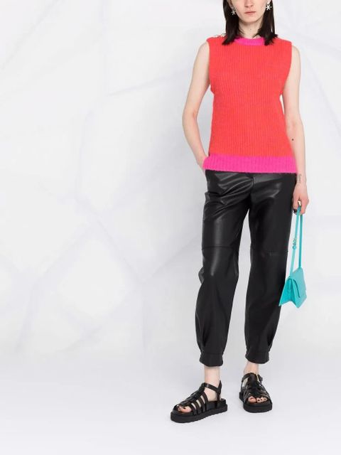 GANNI embellished wool-blend vest - Pink