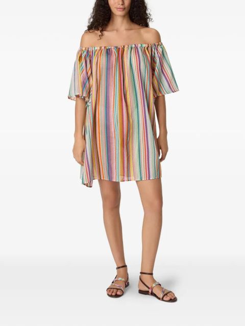 Missoni off-shoulder zigzag-pattern cover-up - Neutrals