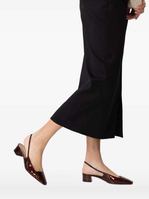 Aquazzura 35mm Ginza slingback tortoiseshell pumps - Black