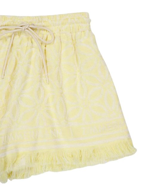 ZIMMERMANN Coco fringed jacquard shorts - Yellow