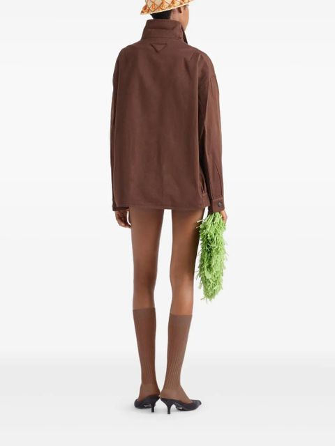 Prada Old gabardine shirt jacket - Brown