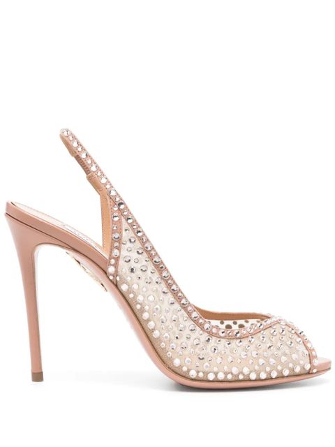 Aquazzura 105mm Crystal Lover sandals - Pink - zdjęcie produktu nr 1