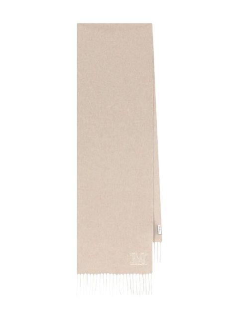 Max Mara logo fringed scarf - Neutrals - zdjęcie produktu nr 1