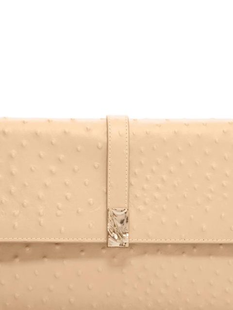 LouLou de Saison MOHINI ostrich-effect leather clutch bag - Neutrals - zdjęcie produktu nr 2