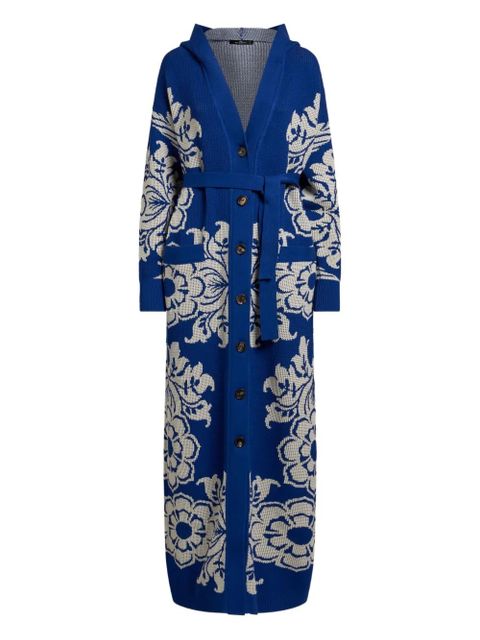 ETRO floral-jacquard cardigan - Blue - zdjęcie produktu nr 1
