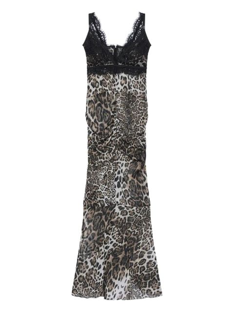 GCDS lace leopard dress - Brown - zdjęcie produktu nr 1
