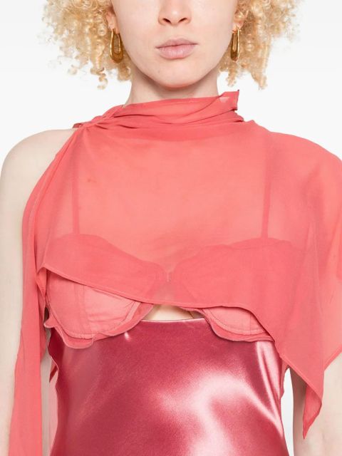 Paris Georgia Suki satin cape dress - Pink