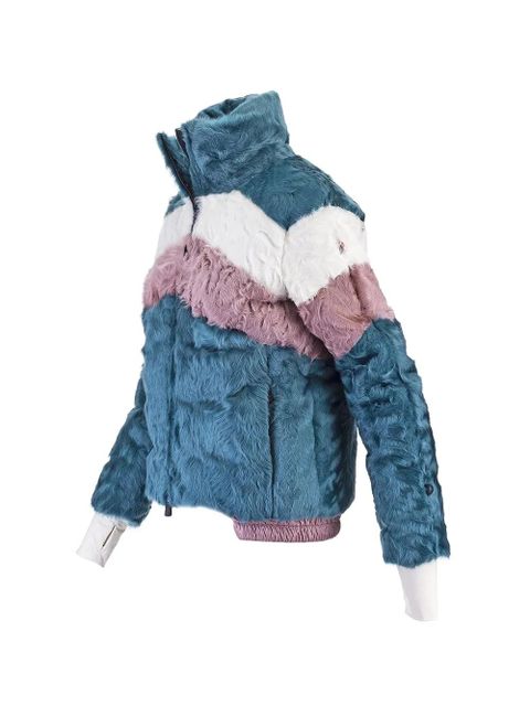 Moncler Grenoble colour-block faux-fur jacket - Blue - zdjęcie produktu nr 2