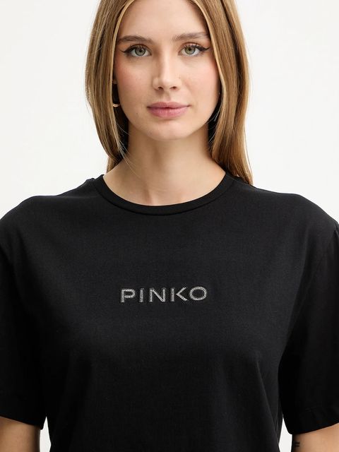 Pinko t-shirt bawełniany damski kolor czarny 105526 A2RM