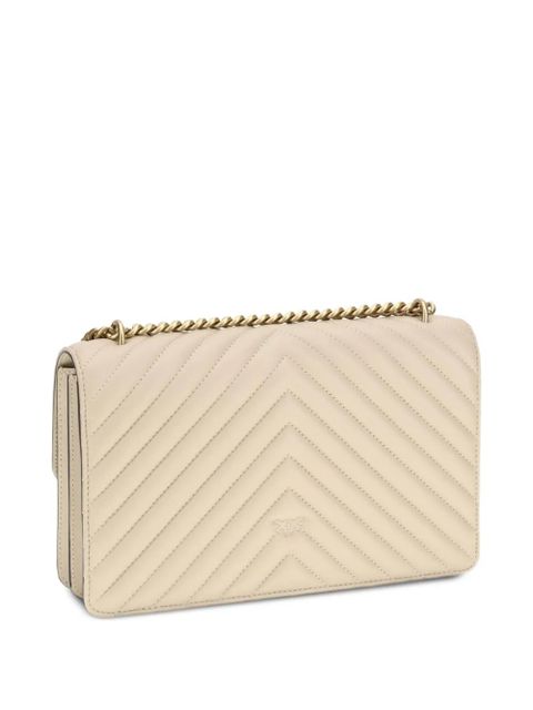 PINKO medium Love One chevron-quilted shoulder bag - Neutrals