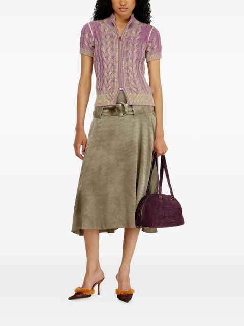 Diesel cable-knit short-sleeve cardigan - Purple - zdjęcie produktu nr 2