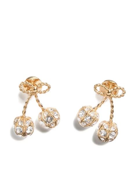 Valentino Garavani Cherryfic crystal-embellished earrings - Gold - zdjęcie produktu nr 2