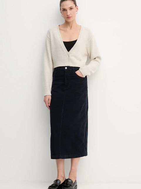 Pepe Jeans spódnica kolor granatowy midi prosta PL9011885