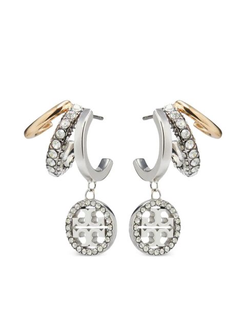 Tory Burch pave triple hoop earrings - White - zdjęcie produktu nr 1