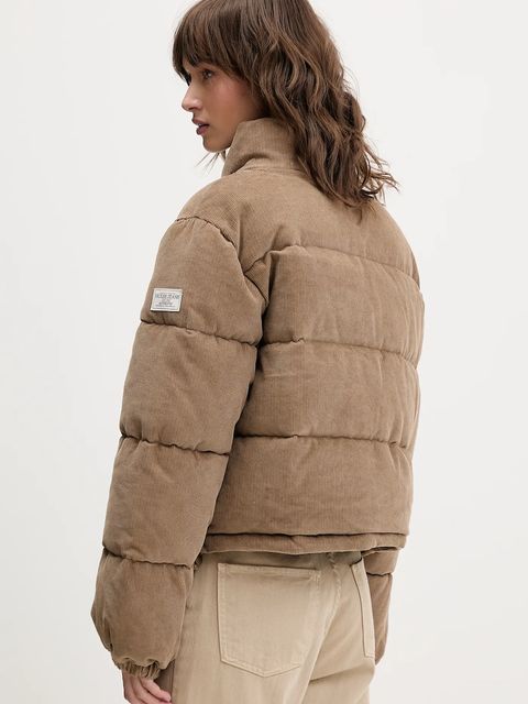 Guess Jeans kurtka sztruksowa kolor beżowy zimowa W5BL17 W2061 - zdjęcie produktu nr 2