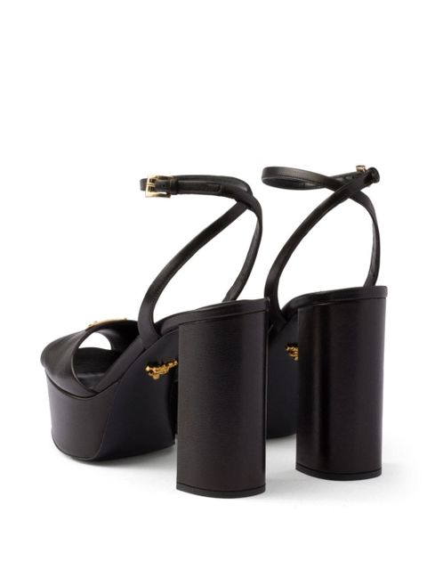 Prada 115mm leather platform sandals - Black
