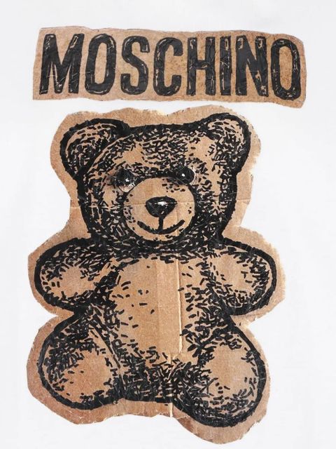 Moschino Teddy Bear logo-print T-shirt mini dress - White