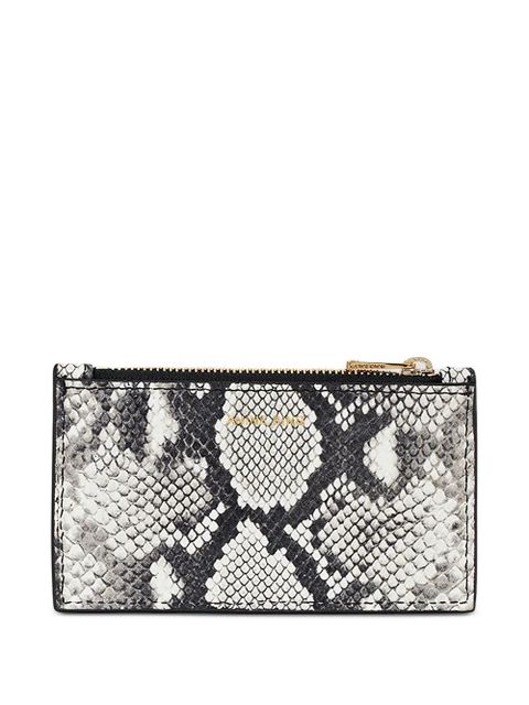 ANINE BING Lucy python zip wallet - White - zdjęcie produktu nr 1