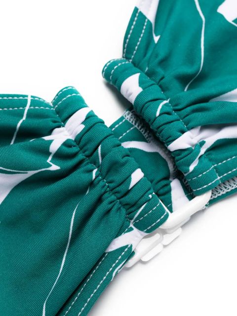 ERES Tabac abstract-print bandeau bikini top - Green