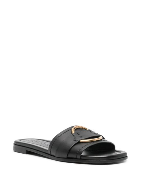 Moncler Bell leather slides - Black - zdjęcie produktu nr 2