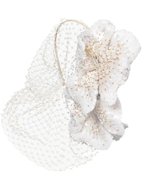 Jennifer Behr Crystal Orchid Voilette - White - zdjęcie produktu nr 1