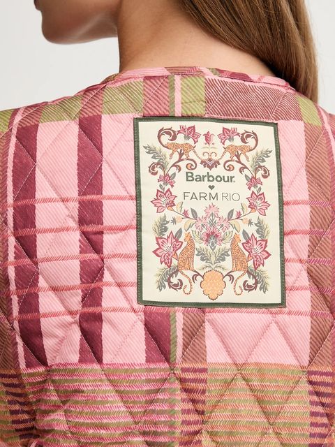 Barbour bezrękawnik x Farm Rio kolor różowy przejściowy LLI0024