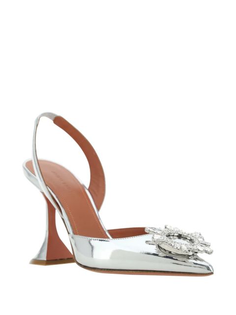 Amina Muaddi 95mm Begum pumps - Silver