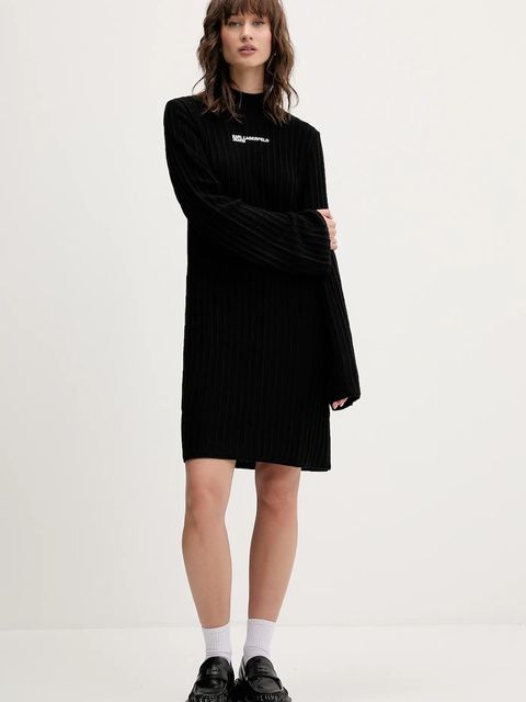 Karl Lagerfeld Jeans sukienka kolor czarny mini prosta A4W13012 - zdjęcie produktu nr 1