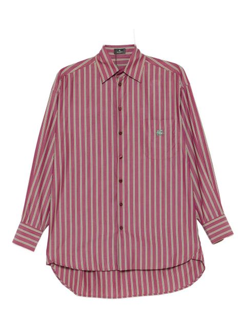 ETRO striped chest-pocket shirt - Red