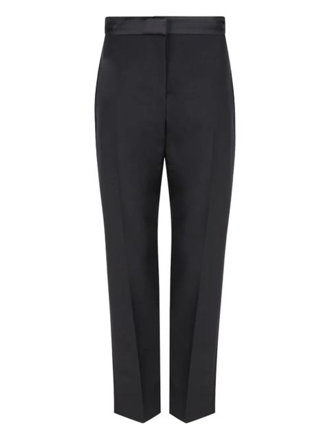 Alexander McQueen satin-waistband wool trousers - Black - zdjęcie produktu nr 1