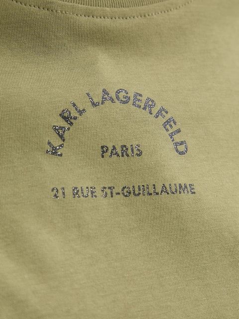 Karl Lagerfeld t-shirt bawełniany damski kolor zielony B1W17032