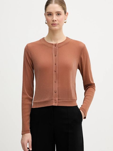 United Colors of Benetton kardigan damski kolor brązowy lekki 33UXD500Y - zdjęcie produktu nr 1