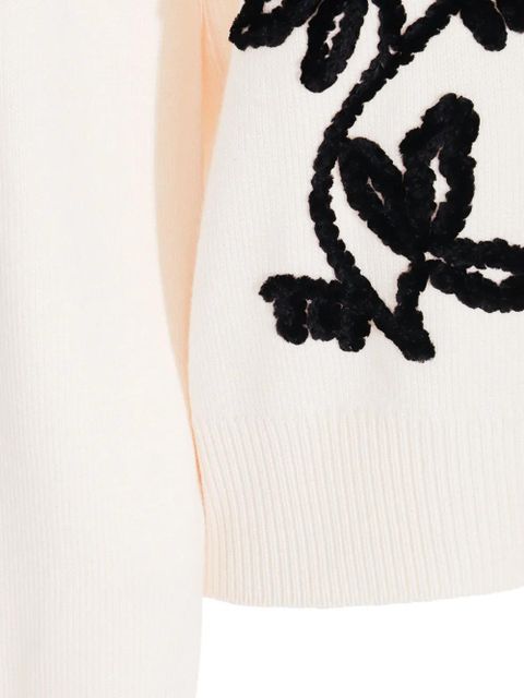 Jil Sander embroidered wool jumper - White