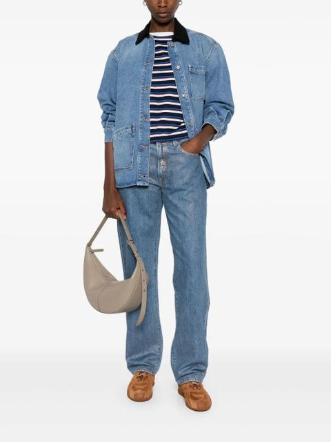 Maje faded-effect denim jacket - Blue