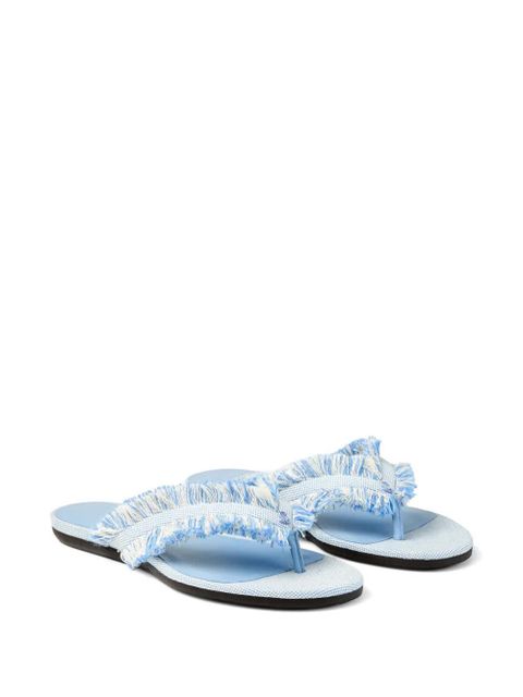 Jimmy Choo fringed flat sandals - Blue - zdjęcie produktu nr 2