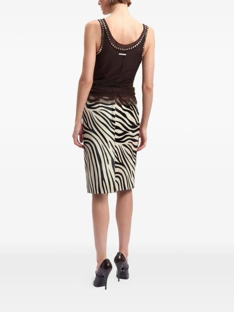 16Arlington Delta zebra-print skirt - Neutrals