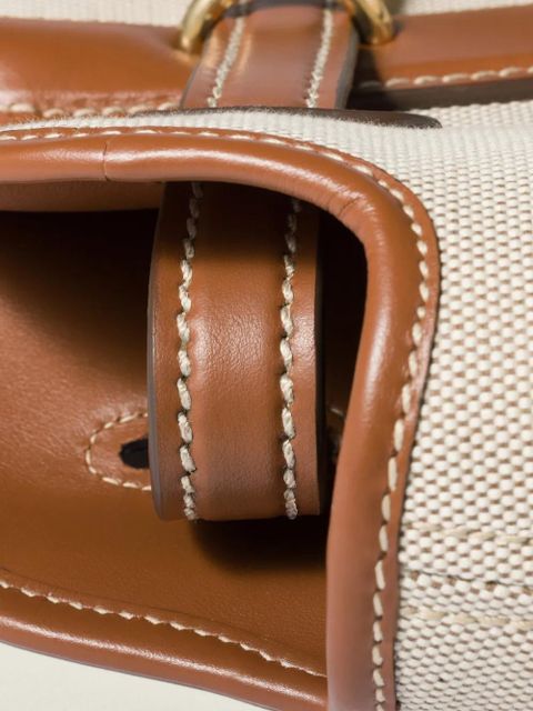 Miu Miu Aventure canvas and leather bag - Neutrals