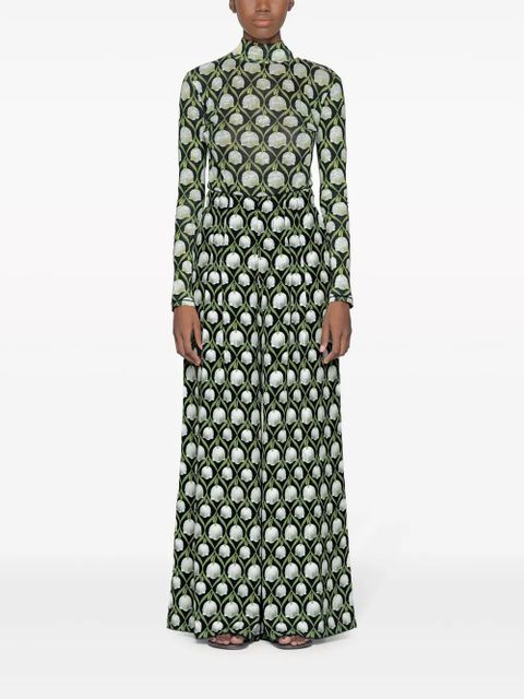 Agua By Agua Bendita Cayena Perla floral-print bodysuit - Black